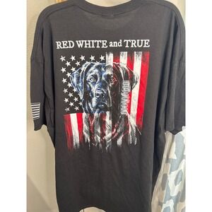 Men's "Red White and True" Patriotic Black Lab T-Shirt Black Labrador Retriever